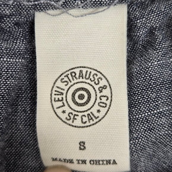 Levi's Size Small 100% Cotton Gray White Vertical Striped Casual Pants Elastic - Picture 5 of 13